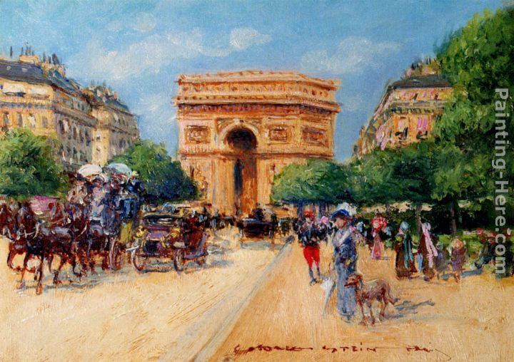 A Sunny Day In Paris painting - Georges Stein A Sunny Day In Paris art painting